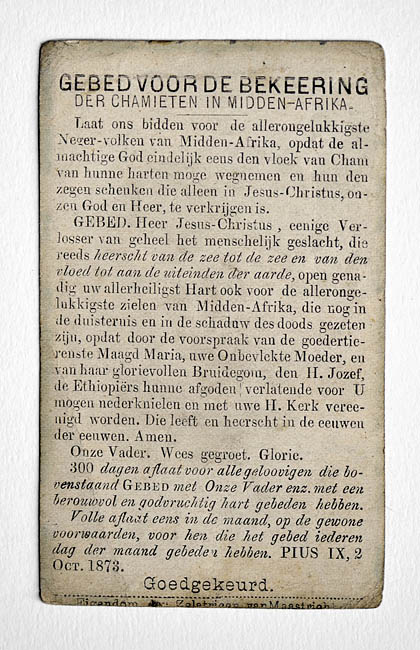 gebedskaart voor de bekeering der chamieten 0825